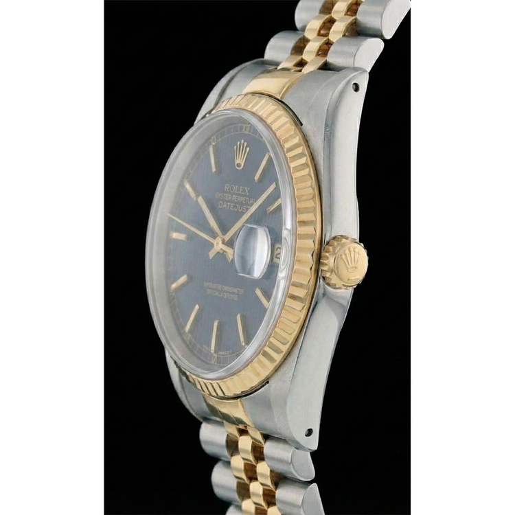 Regarder Rolex en acier inoxydable et cadran bleu pour hommes, RÉGLAGE RAPIDE