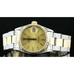 Regarder Rolex huître Bracelet Lunette Cannelée Or & acier inoxydable Datejust Milieu