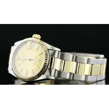 Regarder Rolex huître Bracelet Lunette Cannelée Or & acier inoxydable 