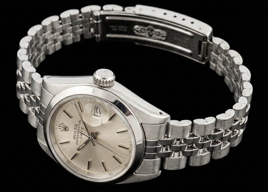 Regarder acier inoxydable Jubilé Dame Date Cadran Bâton Argenté Rolex Datejust