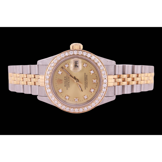 Regarder dame à cadran diamant et champagne bicolore Rolex Datejust