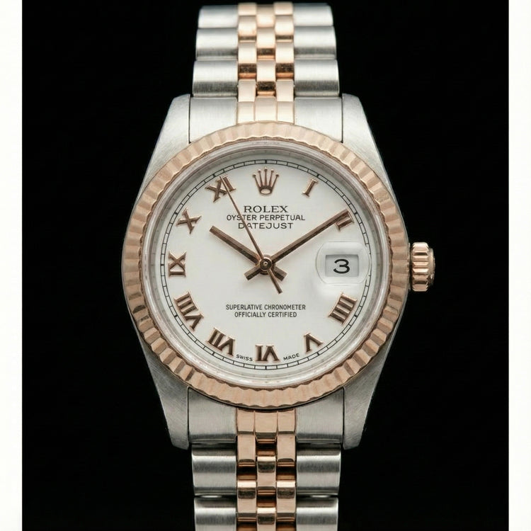 Regarder femme Rolex Datejust à cadran romain blanc huître Perpétuelle