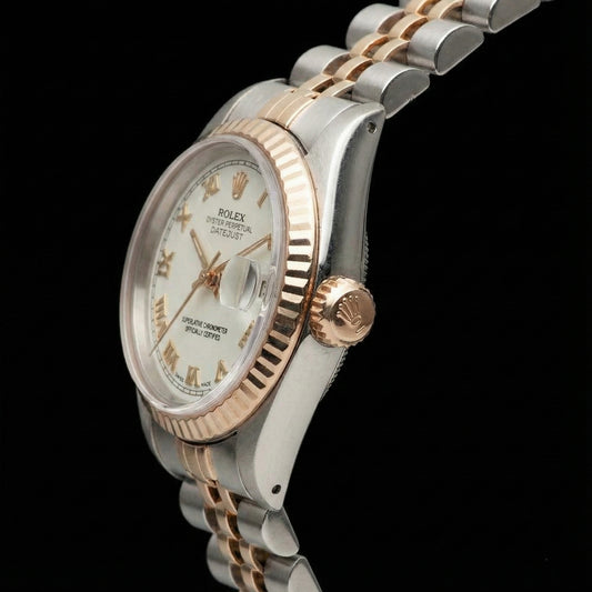 Regarder femme Rolex Datejust à cadran romain blanc huître Perpétuelle