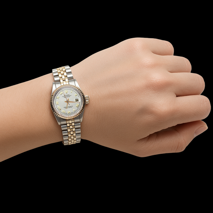 Regarder femme Rolex Datejust à cadran romain blanc huître Perpétuelle