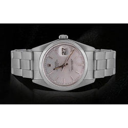 Regarder huître acier inoxydable avec bracelet blanc et cadran bâton Rolex Date pour homme
