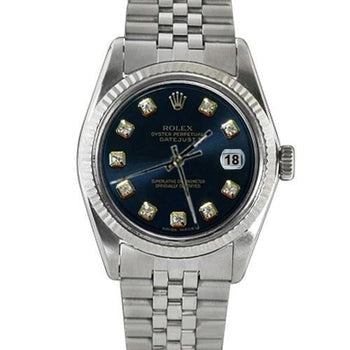 Rolex diamant noir pour homme lunette cannelée jubilé acier inoxydable