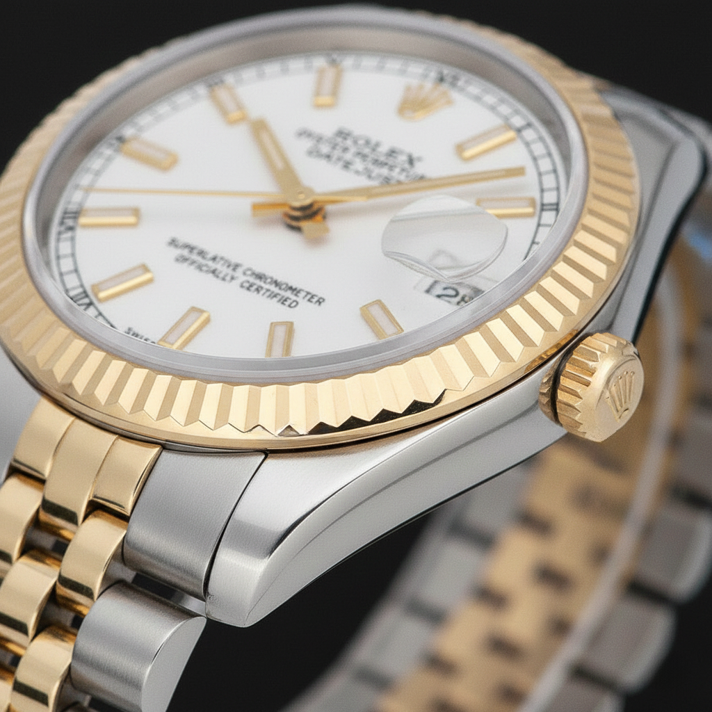 Pierre Précieuse Rolex en Two Tone – vue de dessus
