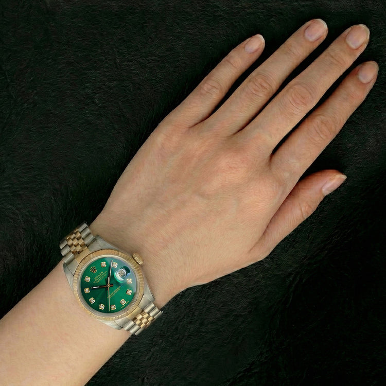 Rolex Two Tone avec Diamant Fin – vue de profil