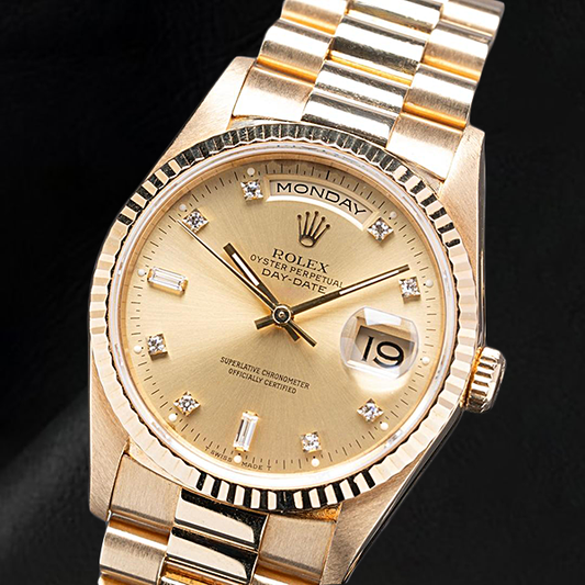 Brillant Rolex carats Yellow Gold – vue de face