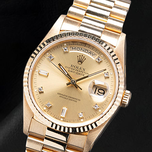 Brillant Rolex carats Yellow Gold – vue de face