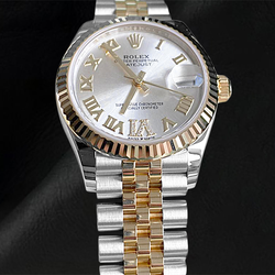 Gemme Rolex carats F/VS1 – Sterling Silver Two Tone Gold