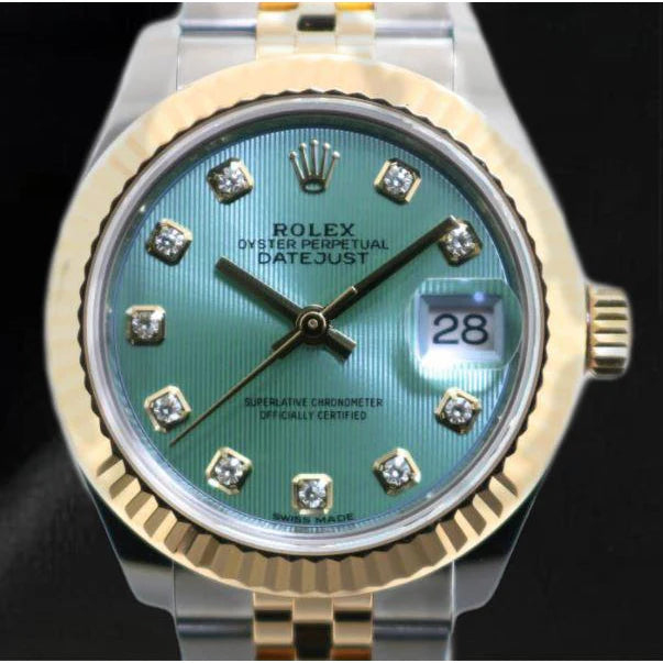 Rolex 279173 Datejust bracelet jubilé 28 mm montre femme or jaune 18 carats