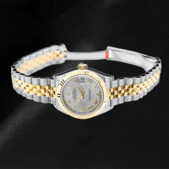 Rolex 279173 dame Datejust 28 cadran romain bracelet jubilé en or jaune 18 carats