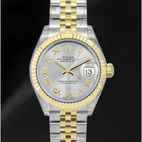 Rolex 279173 dame Datejust 28 cadran romain bracelet jubilé en or jaune 18 carats