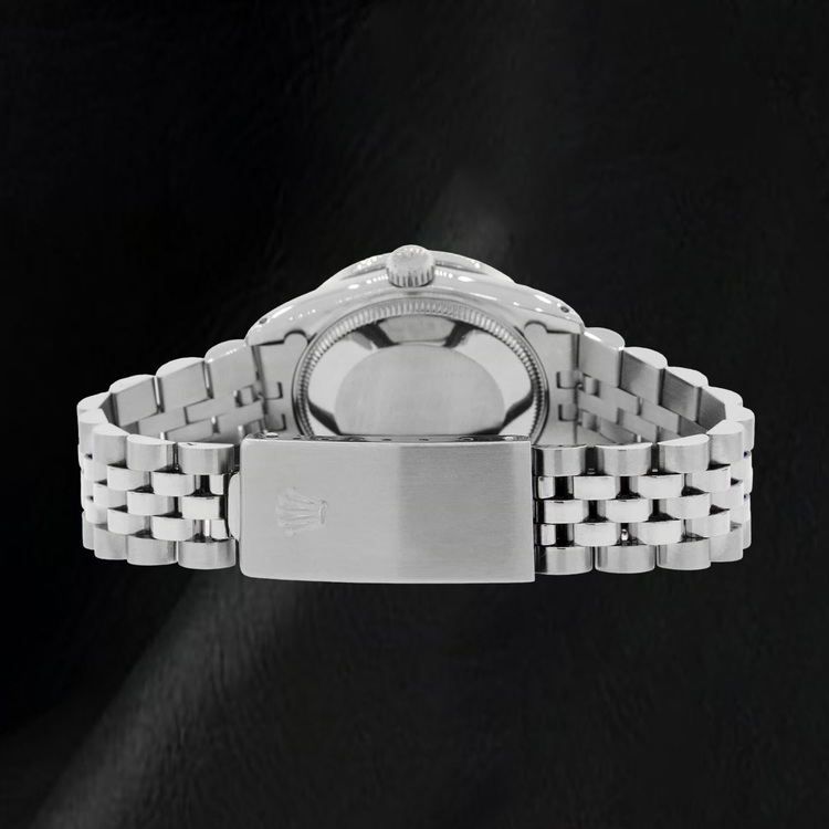 Montre Rolex 31 mm en Acier Inoxydable Cadran Diamants Nacre Rose