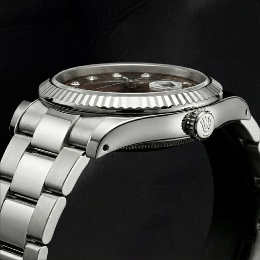 Rolex Stainless Steel avec Diamant – vue de face