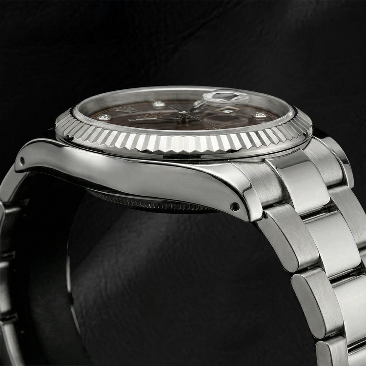 De luxe Diamant Rolex 0,20 carats – vue de côté
