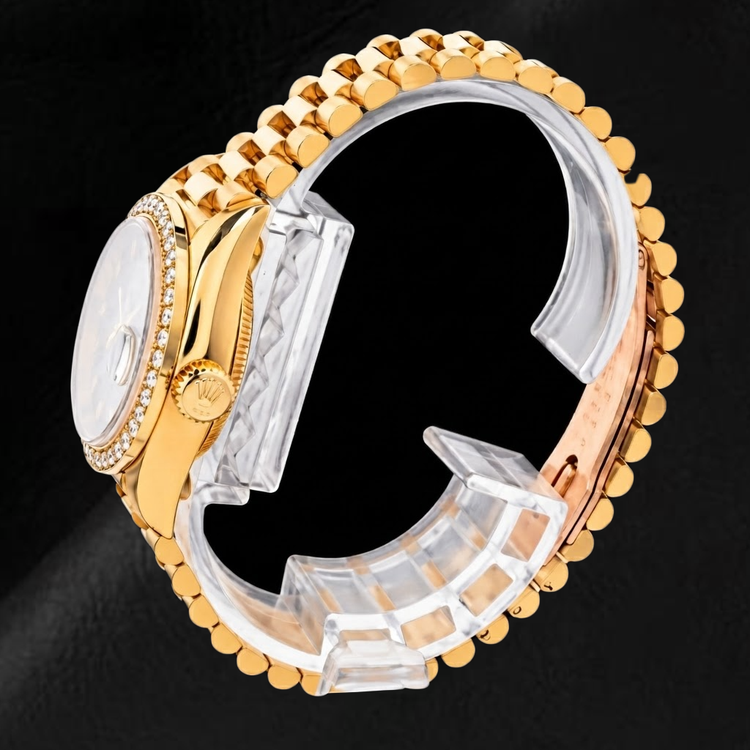 Rolex Datejust 26 mm 69178 Cadran Diamants Noir d'Origine Lunette Diamants Or Jaune
