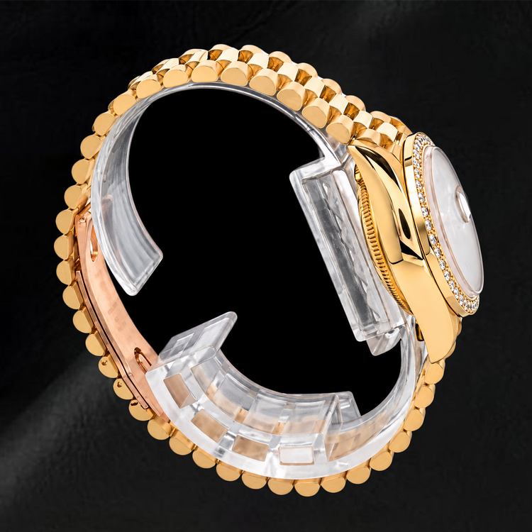Rolex Datejust 26 mm 69178 Cadran Diamants Noir d'Origine Lunette Diamants Or Jaune