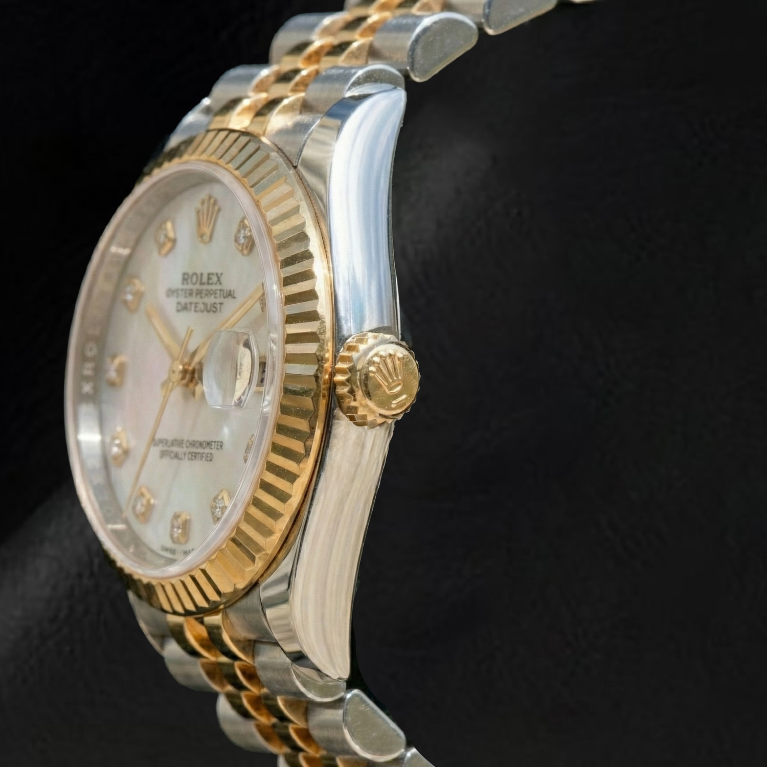 Perle de Culture Rolex 0,20-carats Two Tone – vue de face