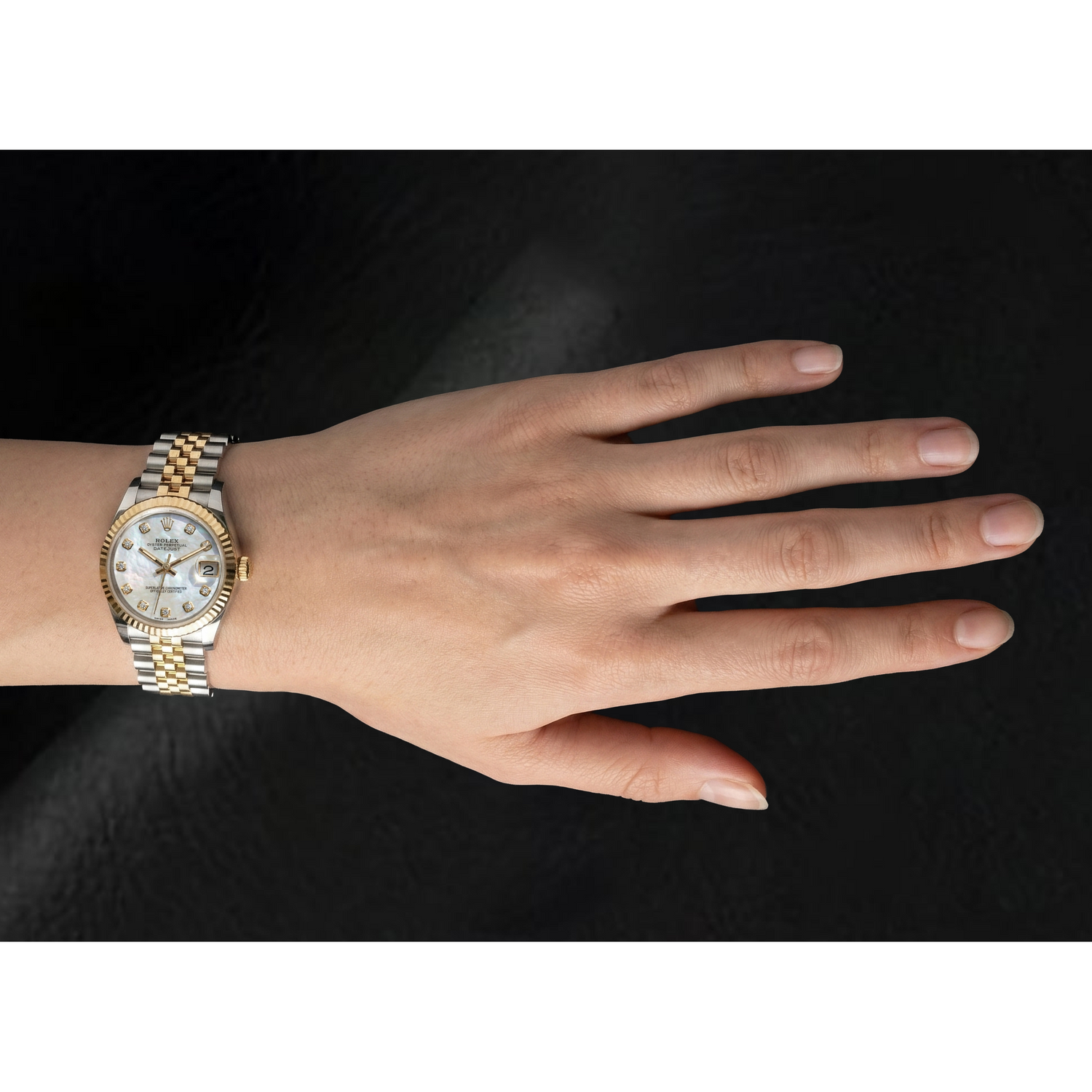 Rolex Two Tone avec Perle de Culture – vue détaillée