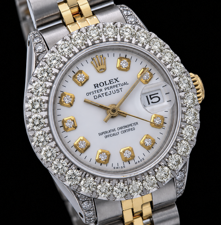 Montre Rolex Datejust 6917 26 mm Bicolore Cadran Diamants Blanc Jubilé