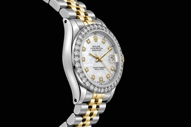 Montre Rolex Datejust 6917 Femme 26 mm Bicolore Cadran Diamants Nacre Blanche