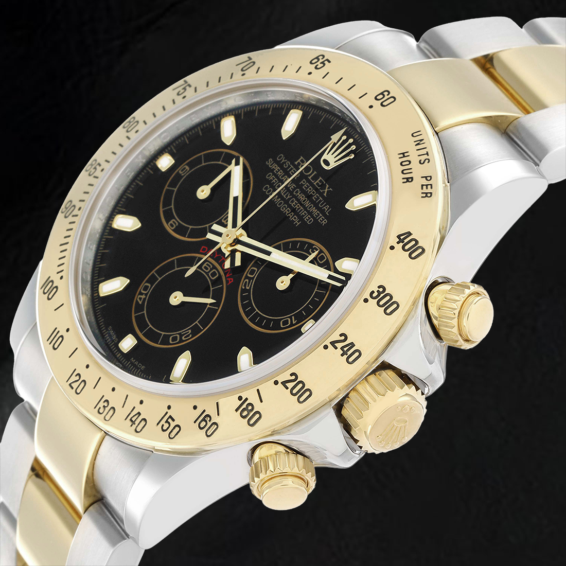 Rolex Two Tone avec Pierre Précieuse – vue de côté
