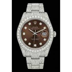 Stainless Steel Diamant Chocolat Brillant Rolex 16,75 carats
