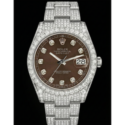 Homme Diamant Diamant Chocolat Rolex 26,5 carats en Stainless