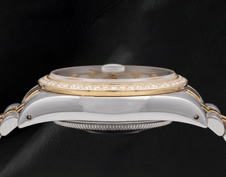 Montre Rolex 15223 Bicolore 34 mm Cadran Diamants Argenté