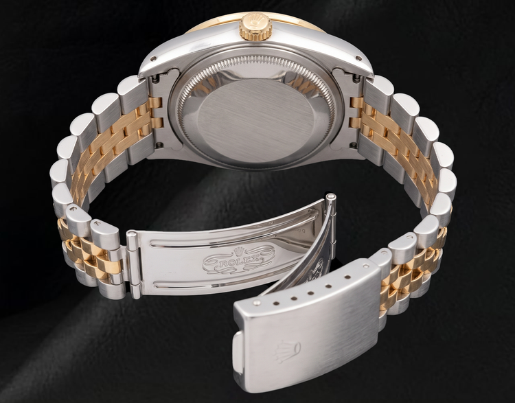 Rolex 15223 Montre Bicolore 34 mm Cadran Diamants Argenté