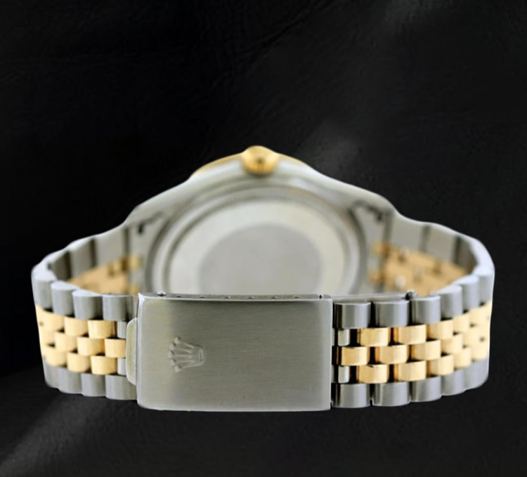Montre Rolex 16013 36 mm Bicolore Cadran Champagne Jubilé Chiffres Romains Lunette Diamants