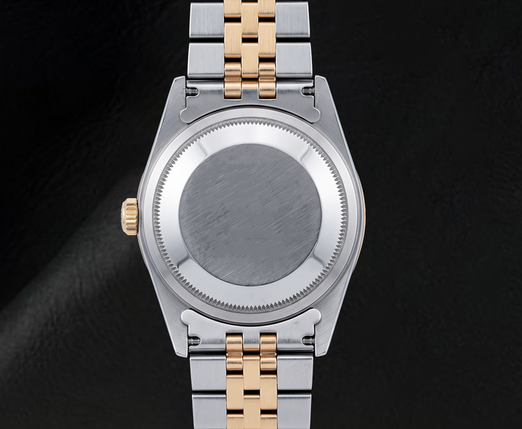 Montre Rolex Datejust 16013 36 mm Bicolore Cadran Diamants Bleu Chiffres Arabes Orientaux