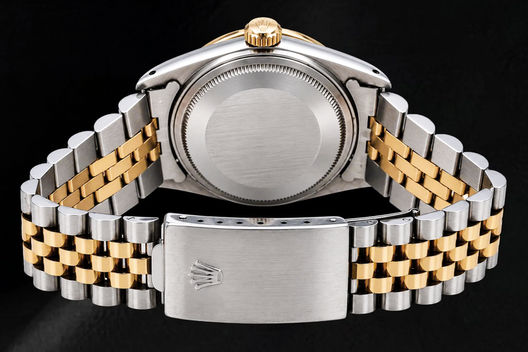 Montre Rolex 16013 Datejust 36 mm Bicolore Cadran Diamants Tapisserie Champagne