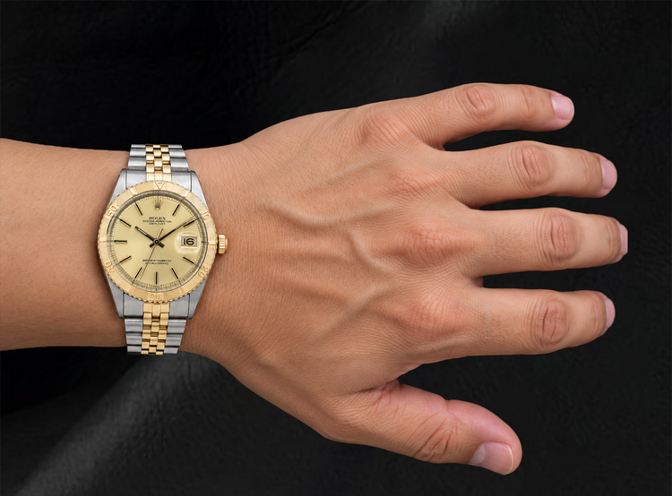 Montre Rolex 16013 Datejust Cadran Champagne Lunette Turn-O-Graph 36 mm Bicolore