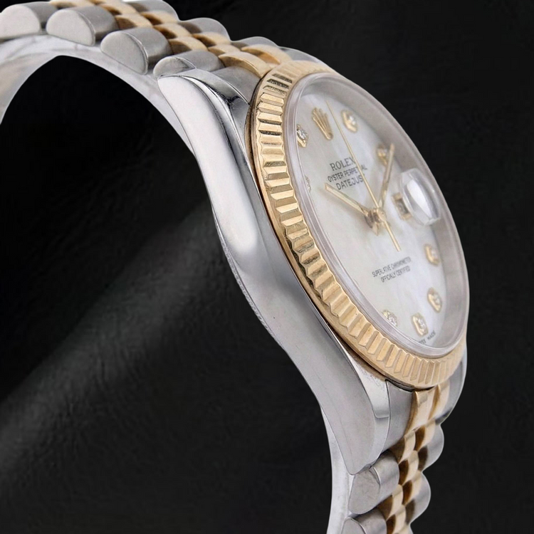 Rolex Two Tone avec Perle – vue de côté