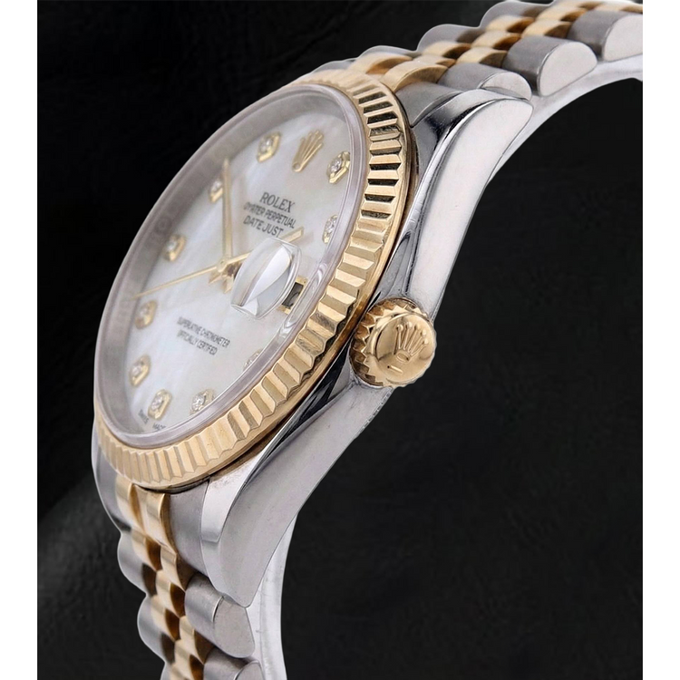 Rolex Two Tone avec Perle – vue d'angle