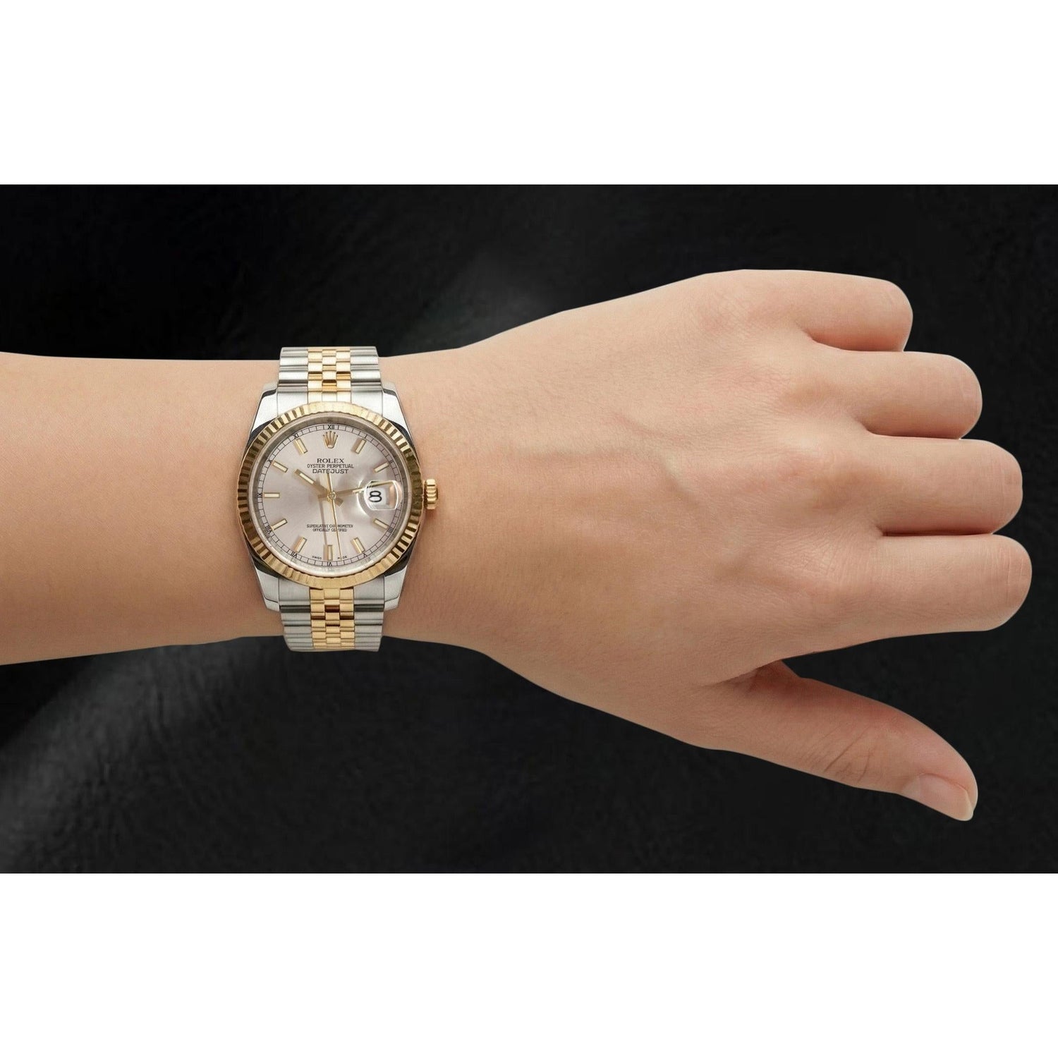 Pierre Précieuse Rolex -carats Sterling Silver Two Tone Gold – vue arrière