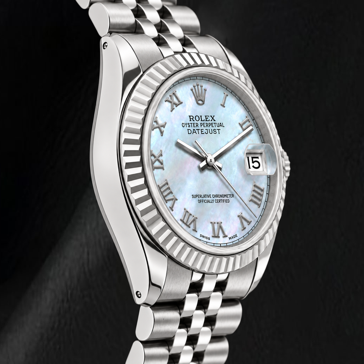 Montre Rolex Datejust 26 mm 6916 Cadran en nacre bleue à chiffres romains