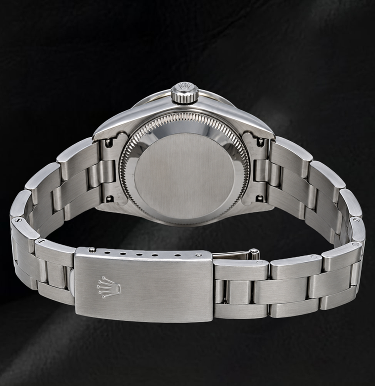 Montre Rolex Oyster Perpetual 26 mm 67193 Cadran Blanc Chiffres Romains Acier Inoxydable