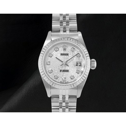 Rolex 26 mm Cadran Diamants Argenté Jubilé Or Blanc Année 2002 Montre pour Femme