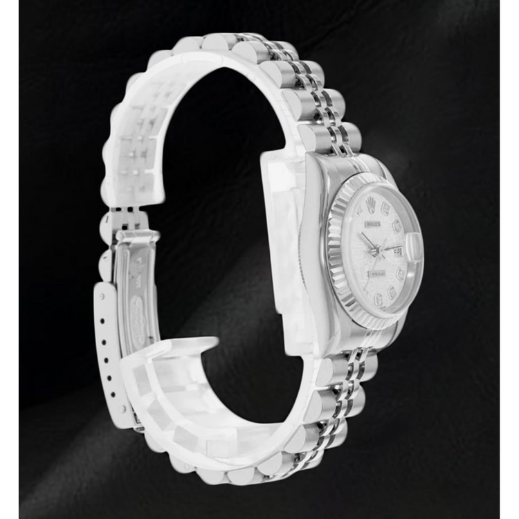 Rolex 26 mm Cadran Diamants Argenté Jubilé Or Blanc Année 2002 Montre pour Femme