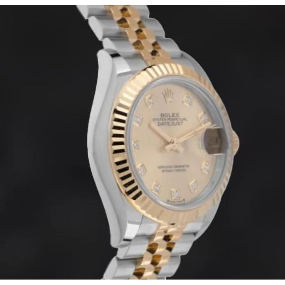 Rolex 279173 Belle montre bicolore à cadran diamant pour femme