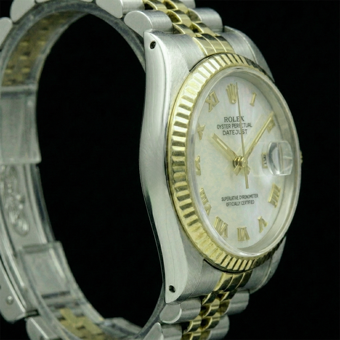 Perle Rolex carats Two Tone – vue de profil