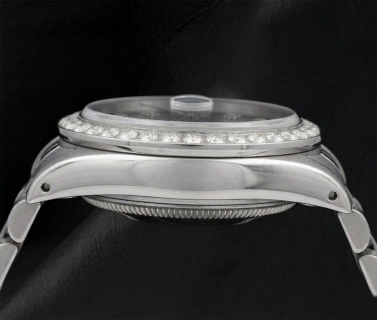 Montre Rolex Datejust 36 mm 16014 en Acier Inoxydable Cadran Diamants Motif Bleu