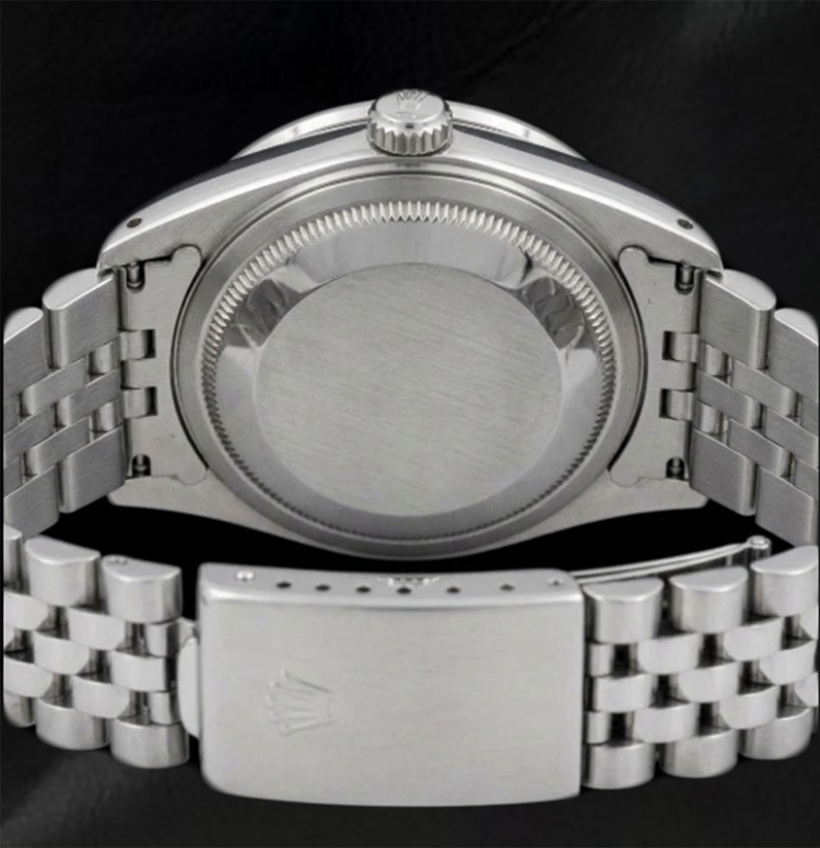 Montre Rolex Datejust 36 mm 16014 en Acier Inoxydable Cadran Diamants Motif Bleu