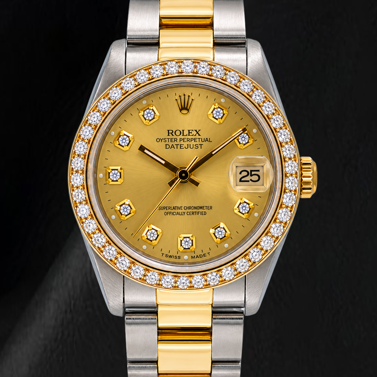 Montre Rolex 68273 Datejust 31 mm Bicolore Cadran Diamants Champagne
