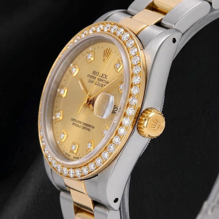 Montre Rolex 68273 Datejust 31 mm Bicolore Cadran Diamants Champagne