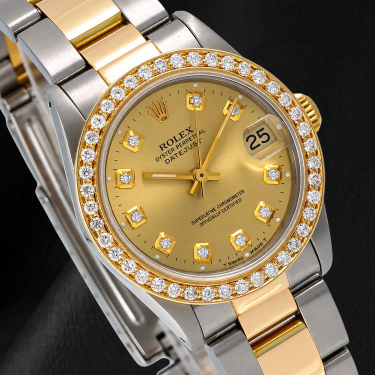 Montre Rolex 68273 Datejust 31 mm Bicolore Cadran Diamants Champagne